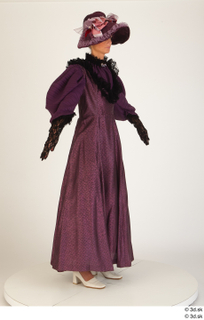  Photos Woman in Historical Dress 3 19th century Purple dress a poses historical clothing whole body 0008.jpg